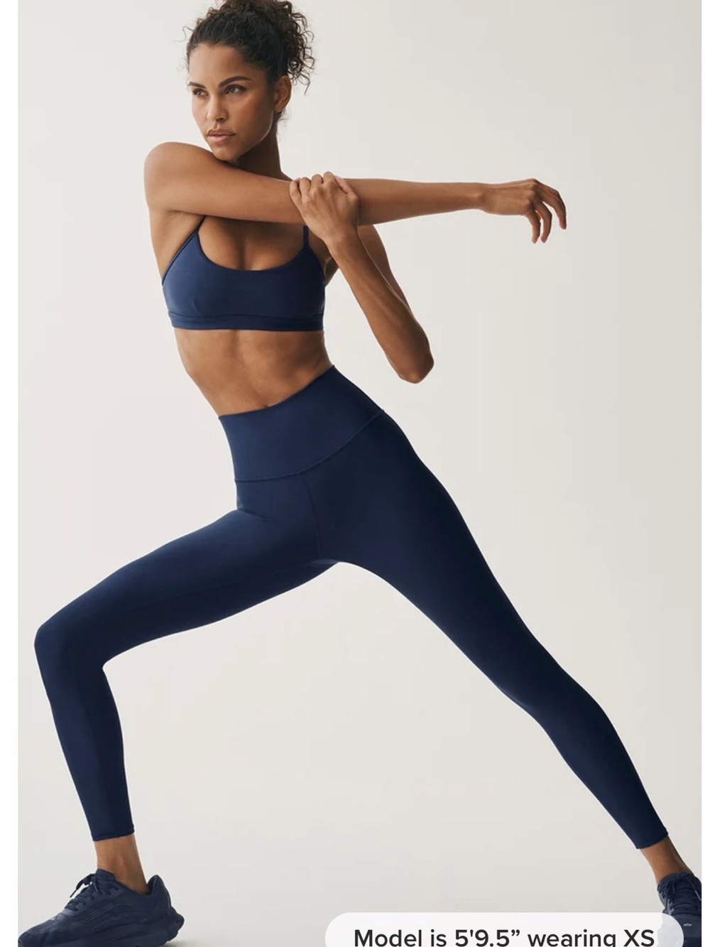 Alo set - 7/8 High-Waist Airlift Legging & Intrigue Bra (Navy, Small)